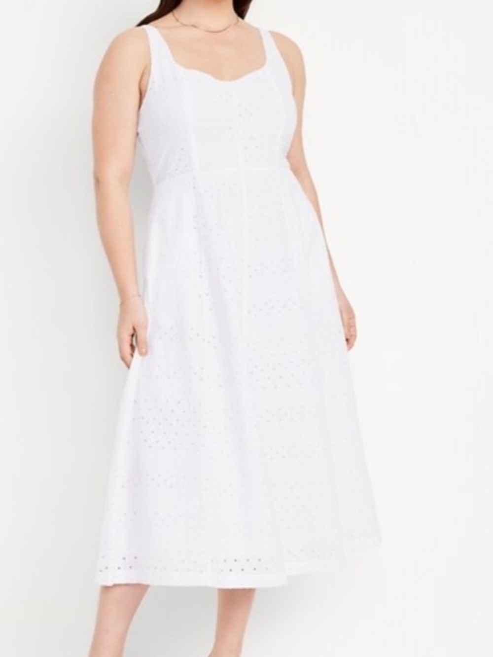 Old Navy White Eyelet Midi Dress XL NWT Cotton Sundress